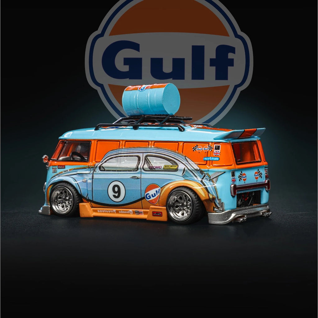 (Pre-Order) LIBERTY64 1:64 "Gulf" Volkswagen VW T1 Van Wide Body Low Alloy Car Model
