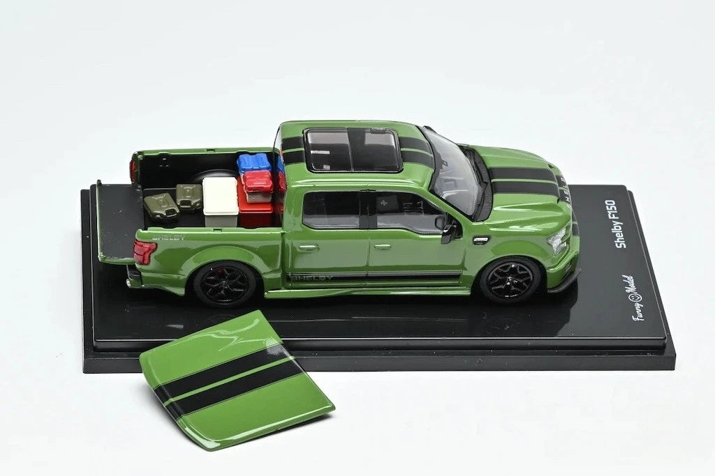 Funny Model 1/64 Ford F150 Super Snake Green/Black Diecast Model Car