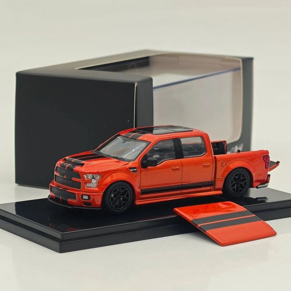 Funny Model 1/64 Ford F150 Super Snake Orange/Black Diecast Model Car