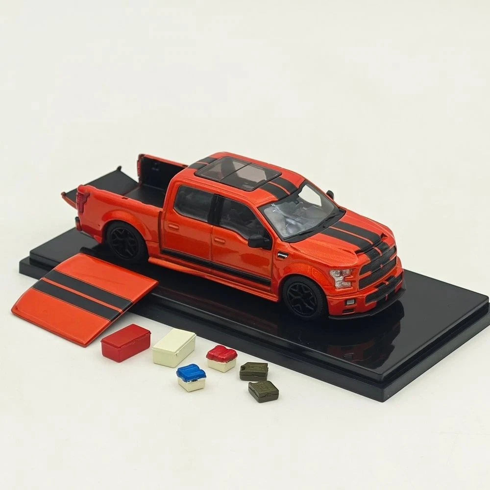 Funny Model 1/64 Ford F150 Super Snake Orange/Black Diecast Model Car