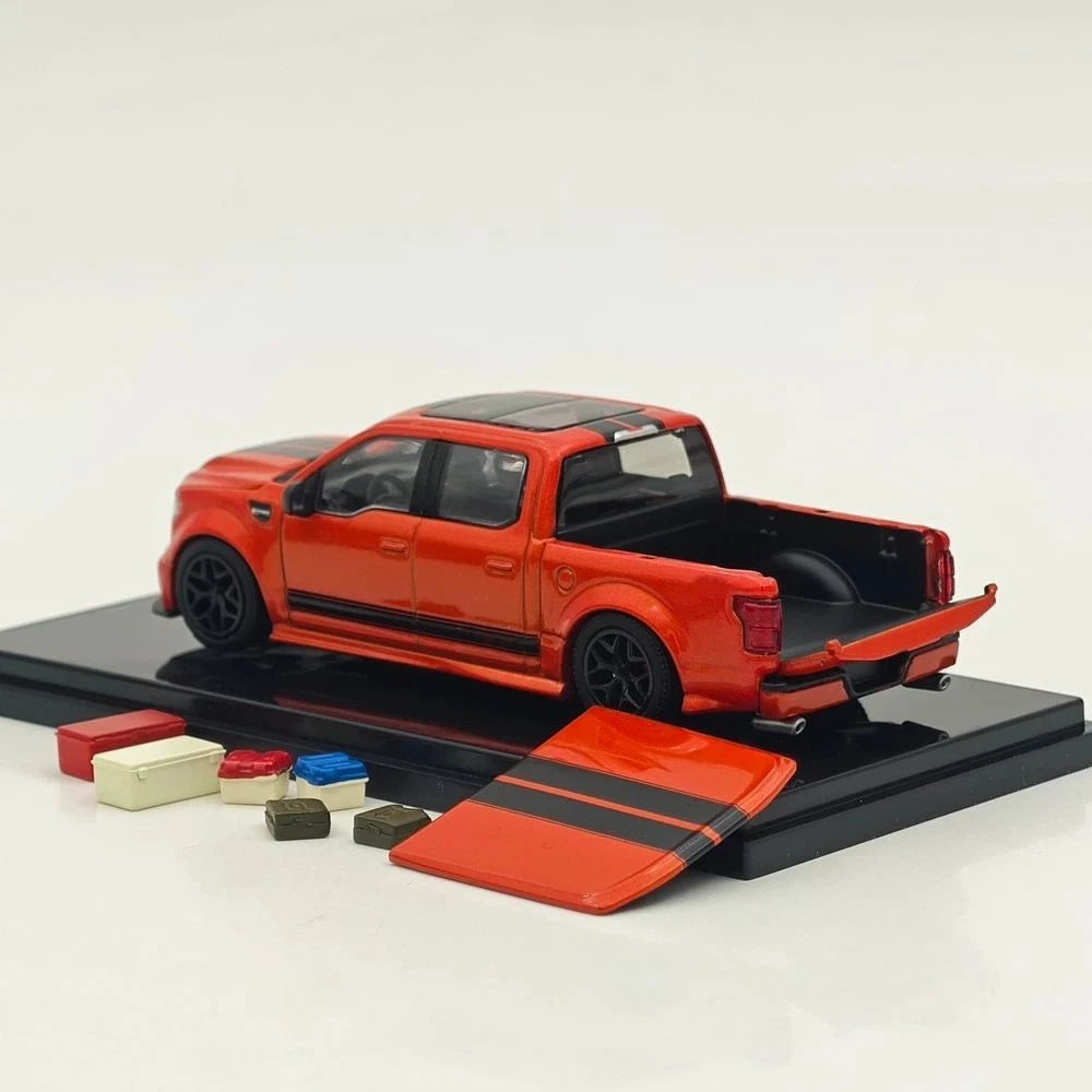 Funny Model 1/64 Ford F150 Super Snake Orange/Black Diecast Model Car