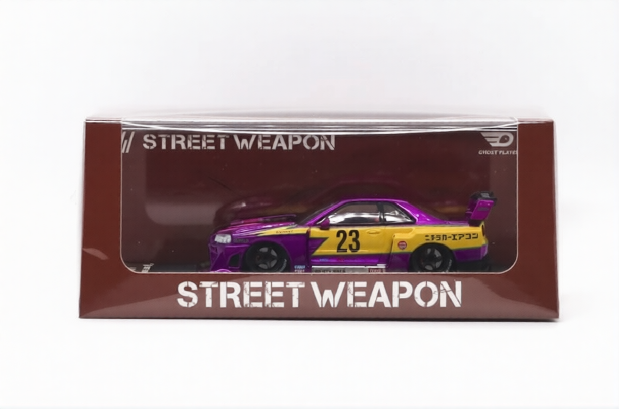 Street Weapon Skyline GT-R LBWK ER34 #23 Electroplated Purple