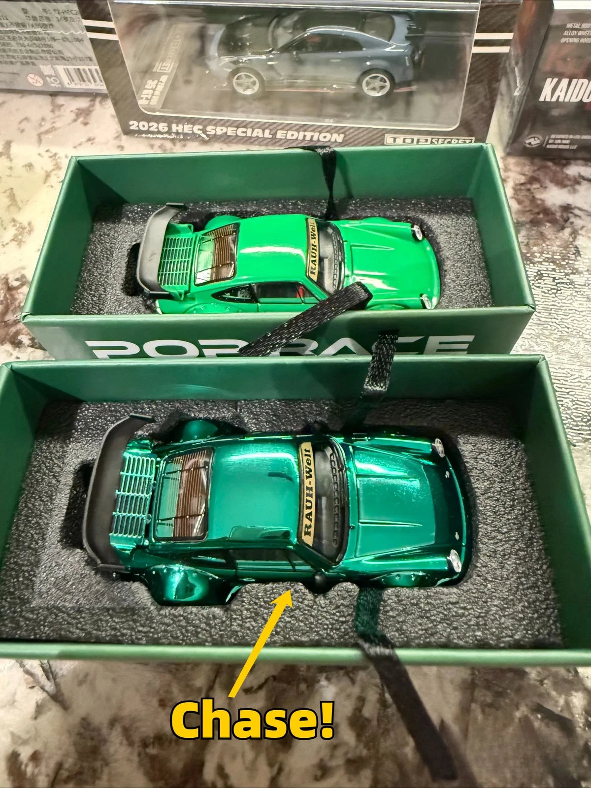 POPRACE HEC Porsche 930 RWB 2026 Green *CHROME CHASE CHANCE*