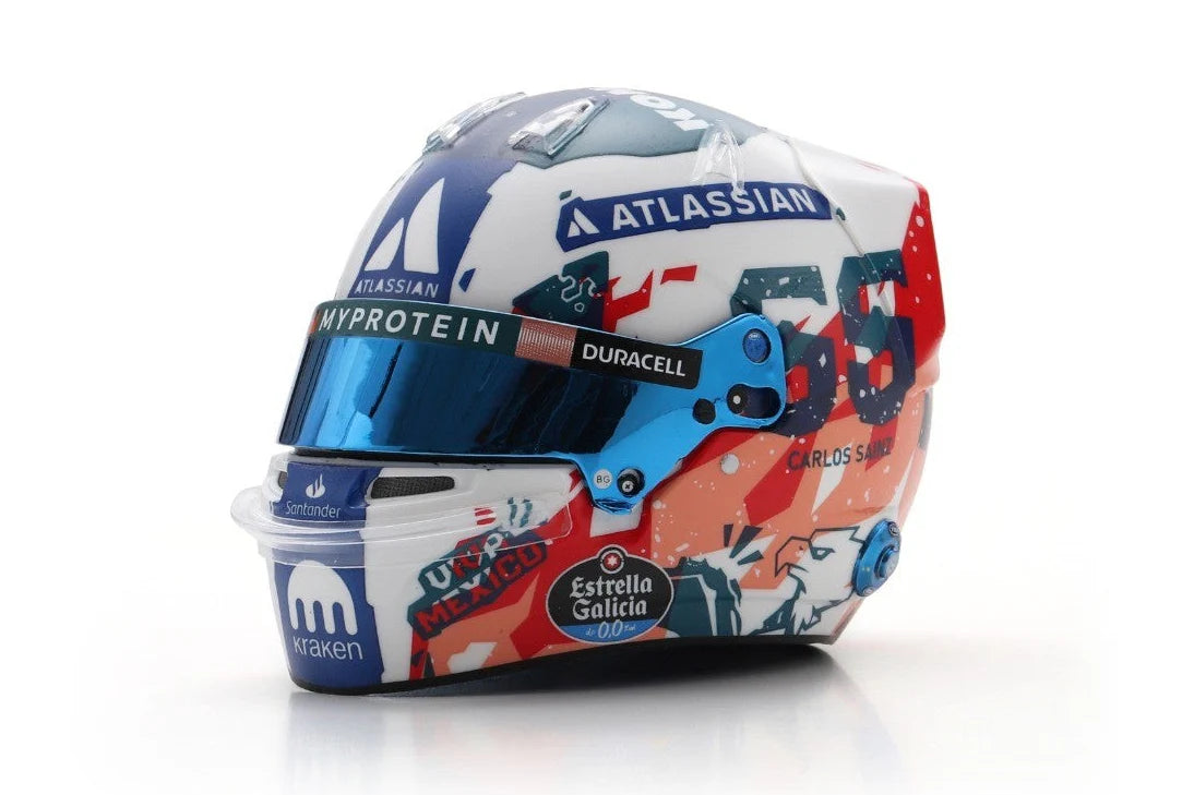 (Pre-Order) SPARK Williams Racing Helmet - Carlos Sainz - Mexican GP 2025 1:5