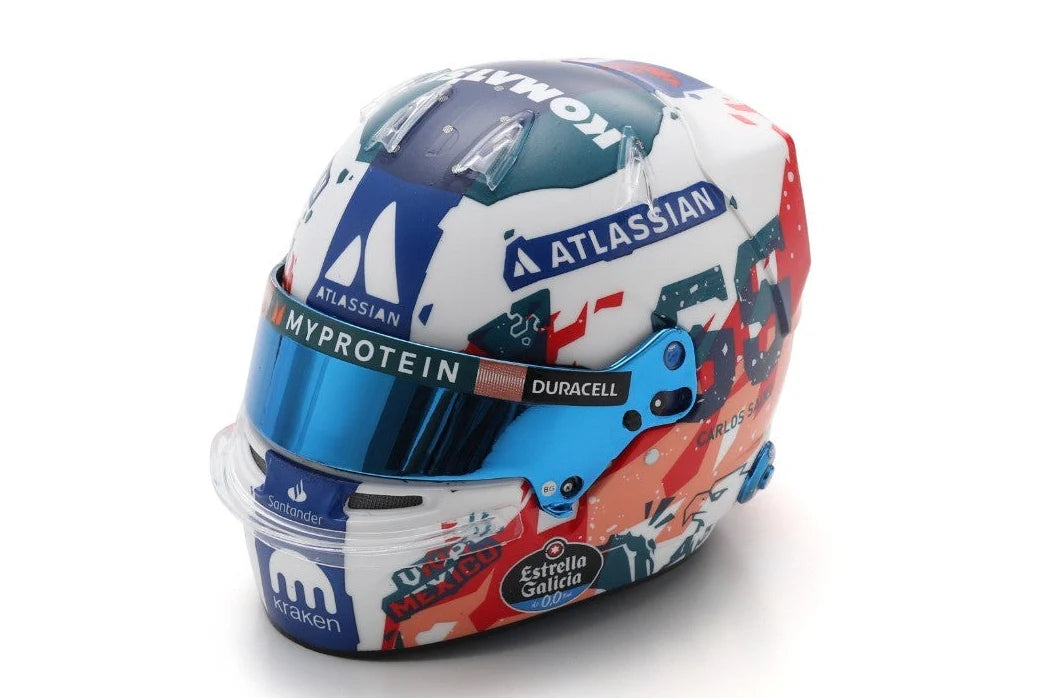 (Pre-Order) SPARK Williams Racing Helmet - Carlos Sainz - Mexican GP 2025 1:5