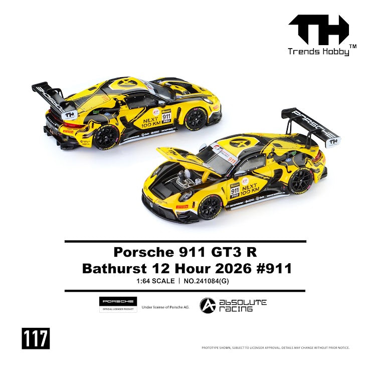 (Pre-Order) TRENDSHOBBY 1/64 Porsche 911 GT3 R - B12H 2026 #911 (Paper Box)  **DEADLINE June 26th, 2026**
